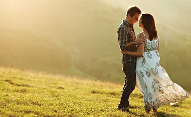 Couple enjoy a sunny day in Munnar, Kerala